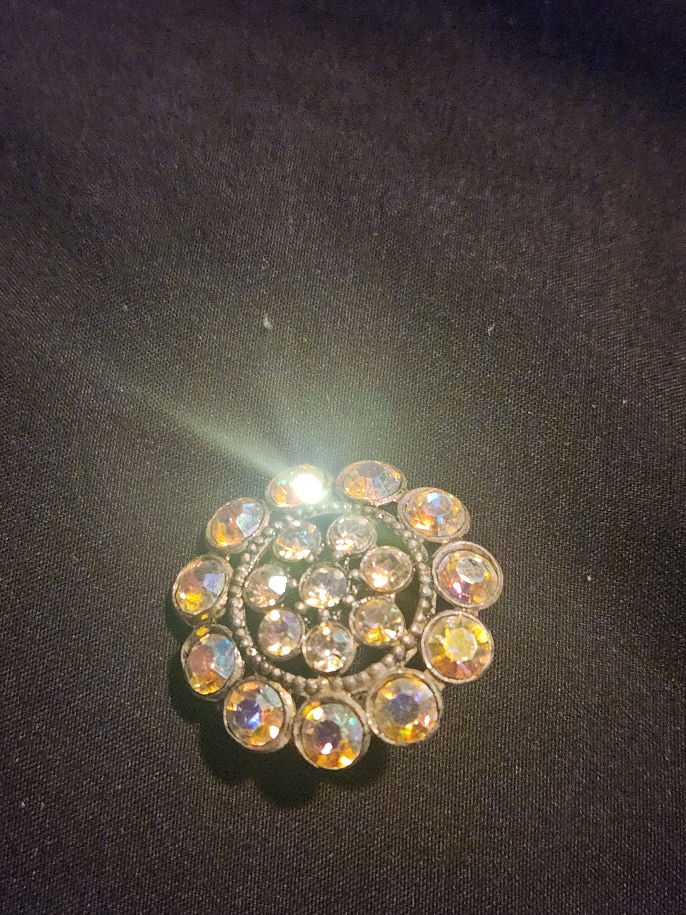 Crystal Cluster Statement Brooch - Aurora Borealis Sparkle